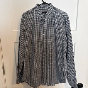 J. Crew Navy and White Checkered Shirt